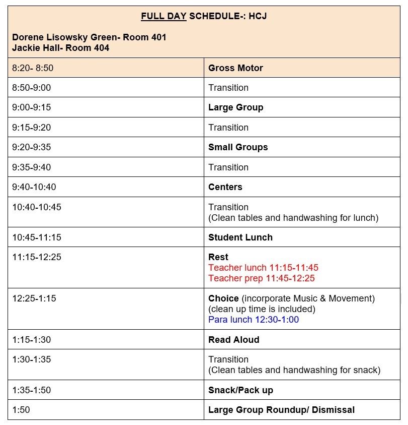 Full Schedule